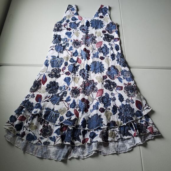 Radzoli Dresses & Skirts - Radzoli Dress Womens Small Blue Floral Sleeveless Ruffle Hem Sundress
